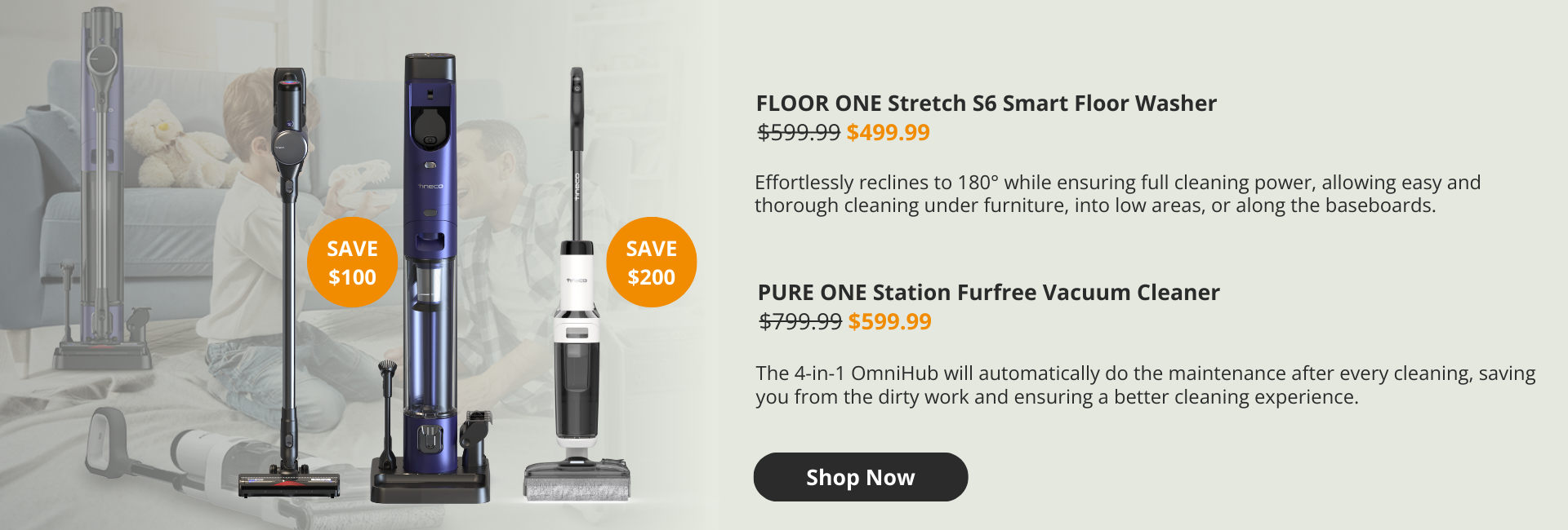 promo banner for tineco products